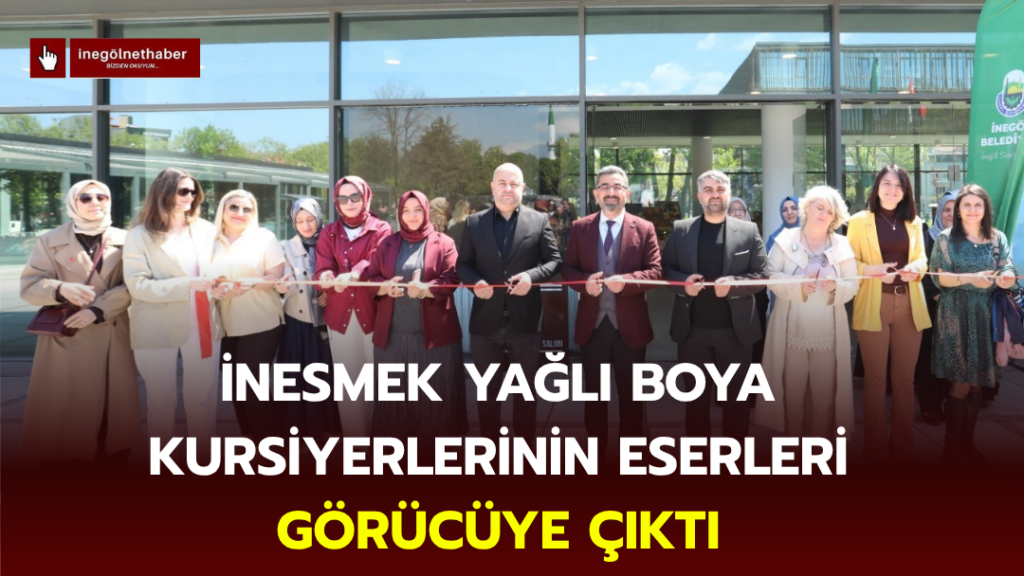 İnesmek yağlı boya kursiyerlerinin eserleri görücüye çıktı